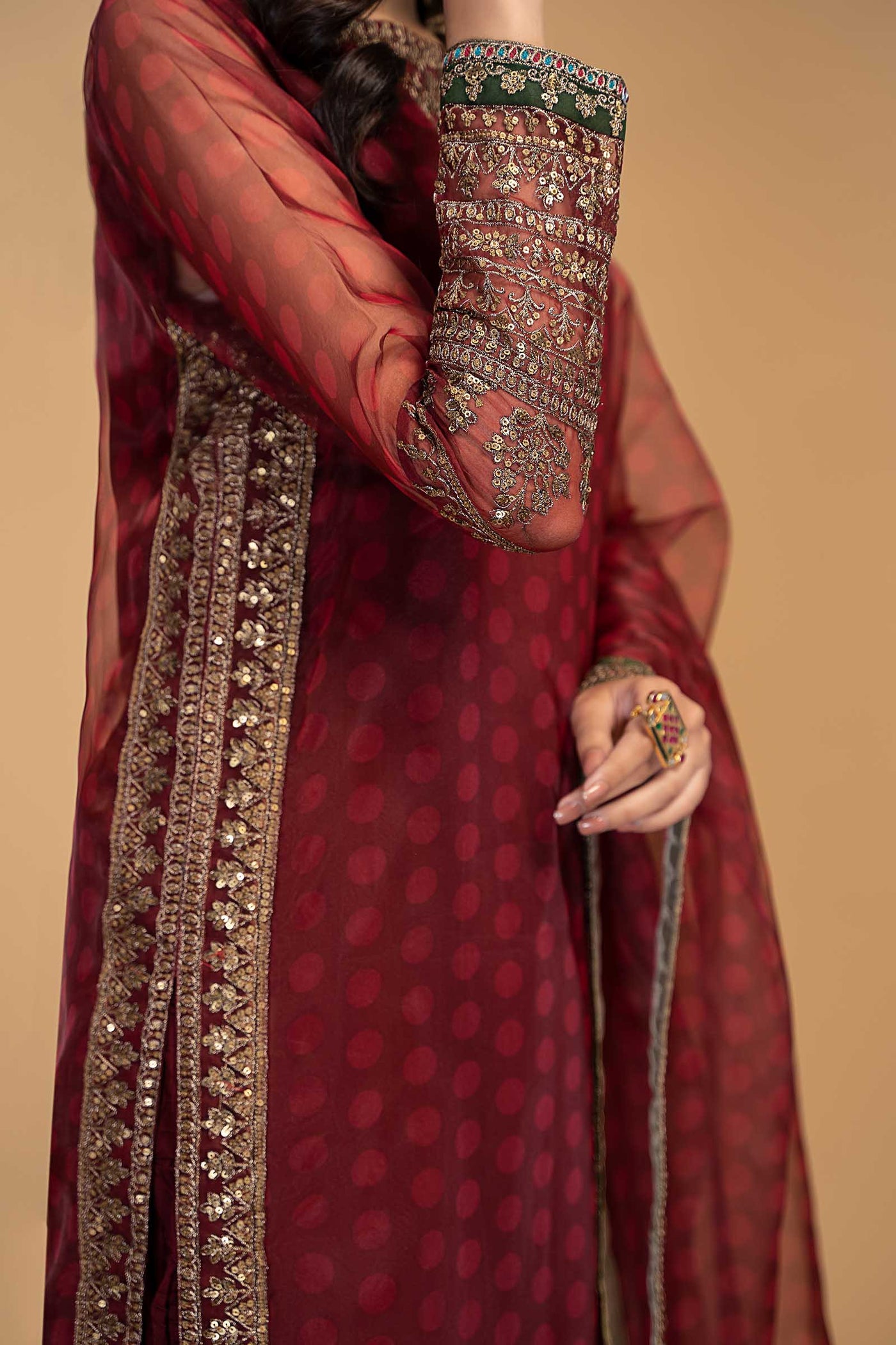 3 Piece Embroidered Suit | SF-EF23-08R1