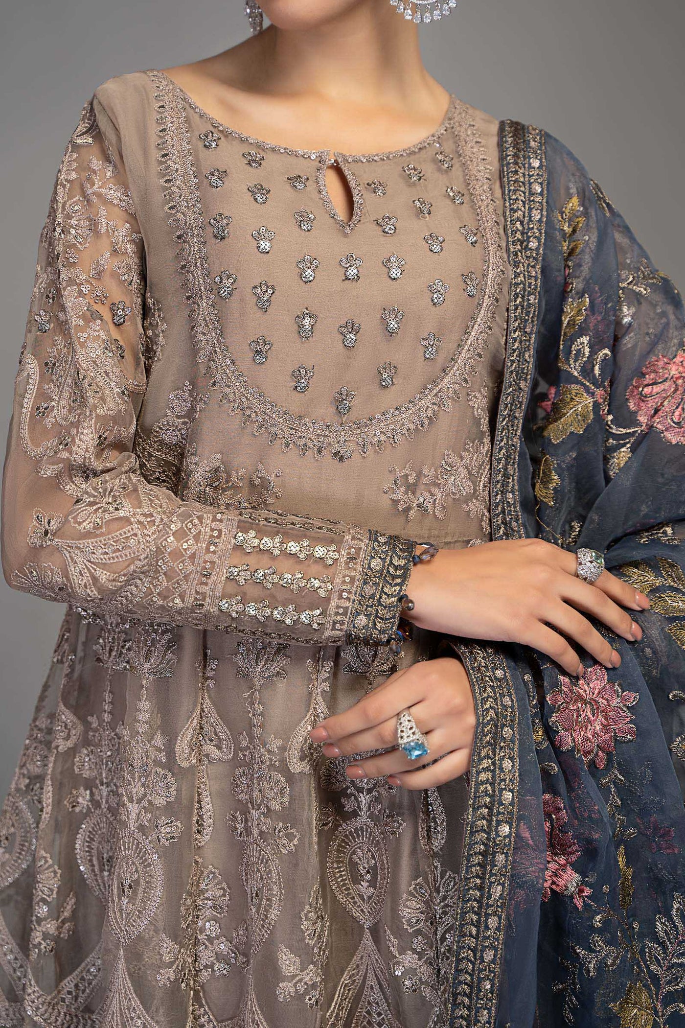 3 Piece Embroidered Suit | SF-EF23-09R1