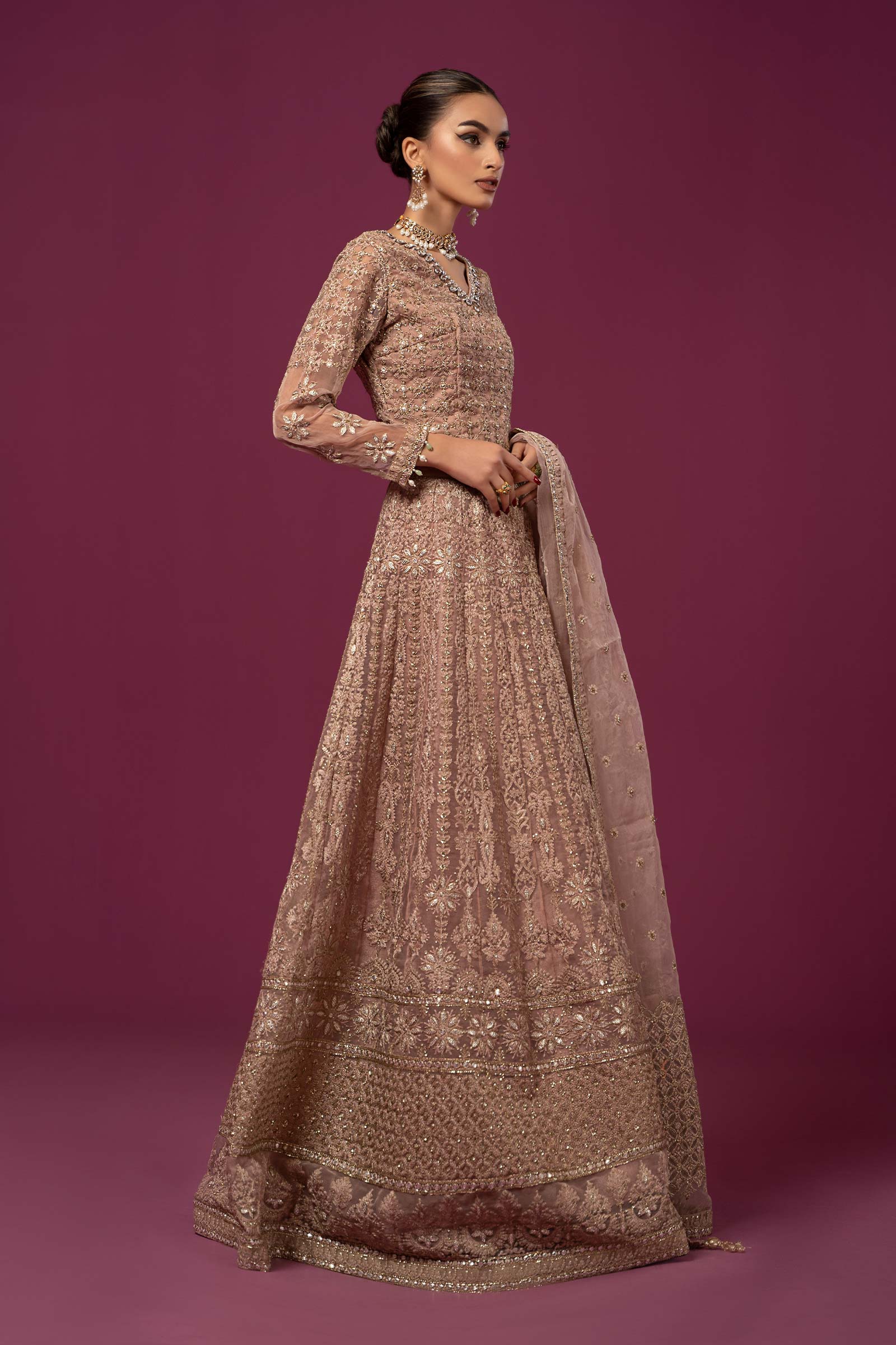 3 Piece Embroidered Organza Suit