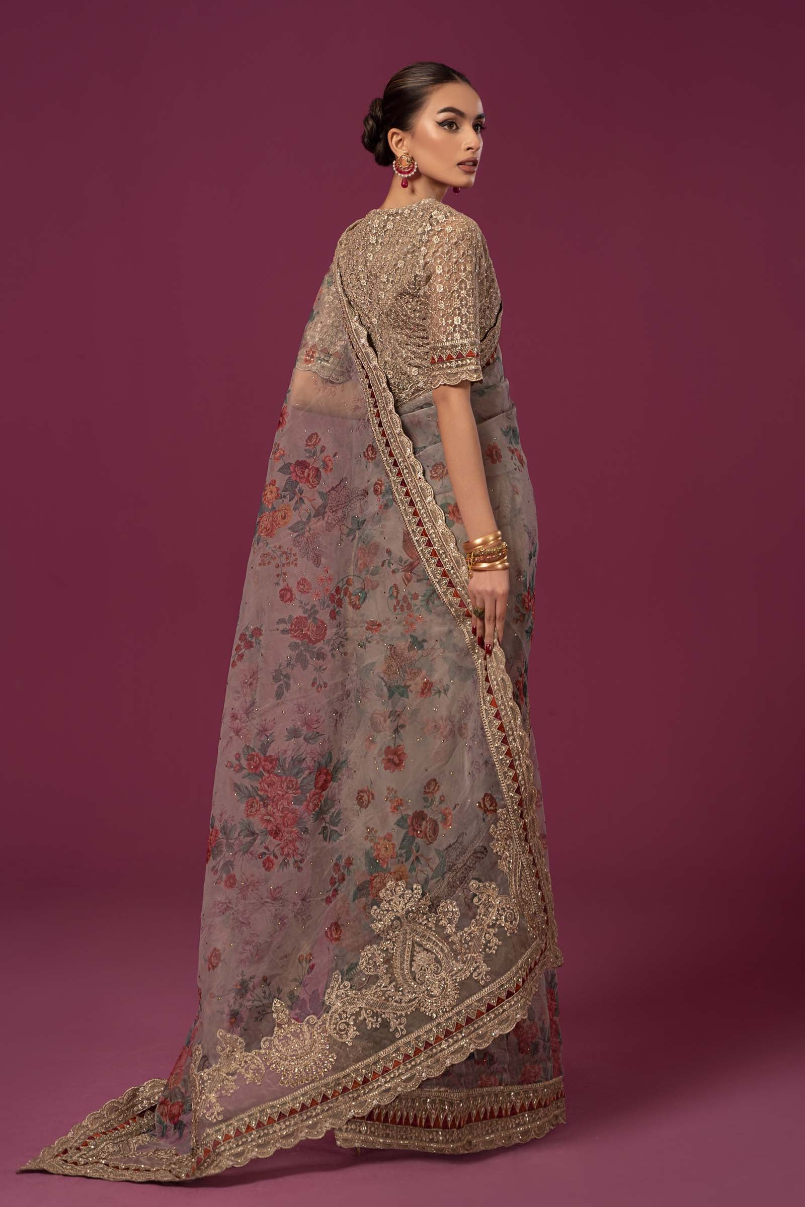 Embroidered Organza Saree
