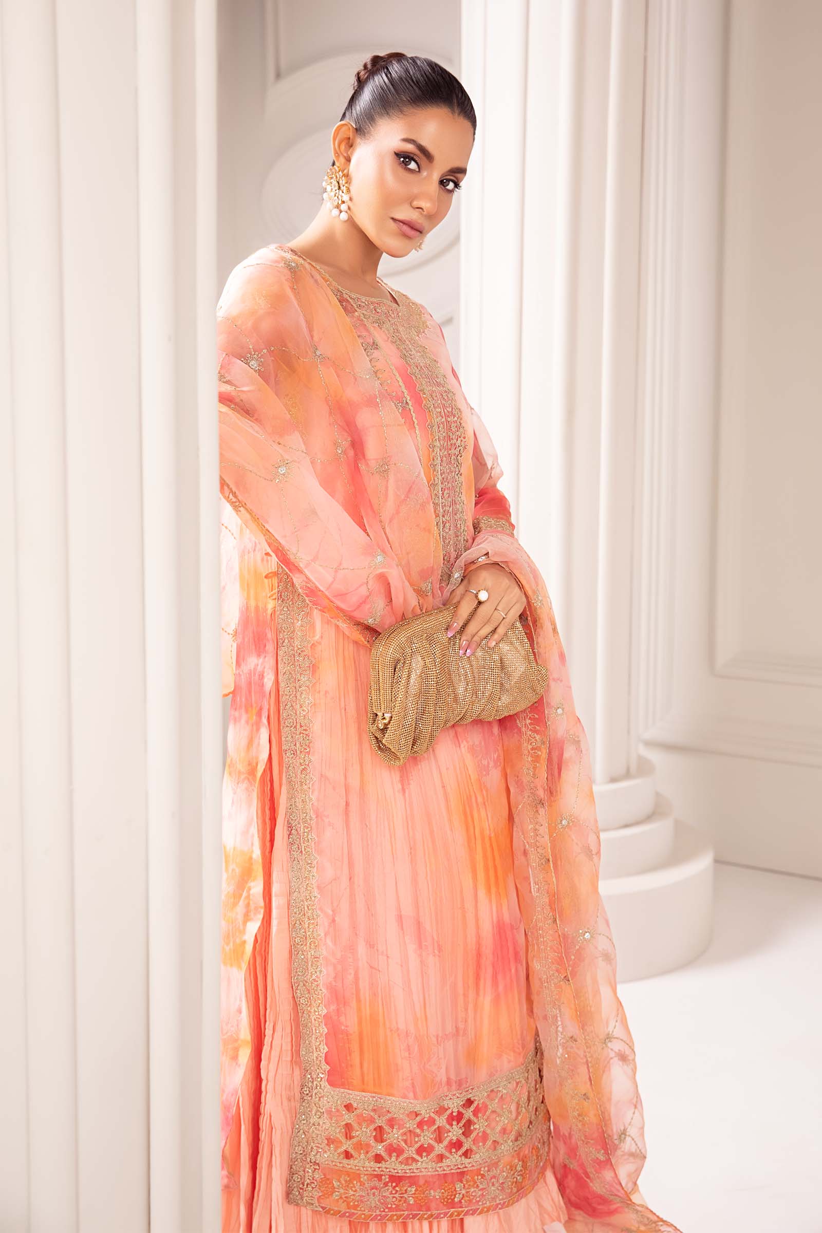 3 Piece Embroidered Organza Suit