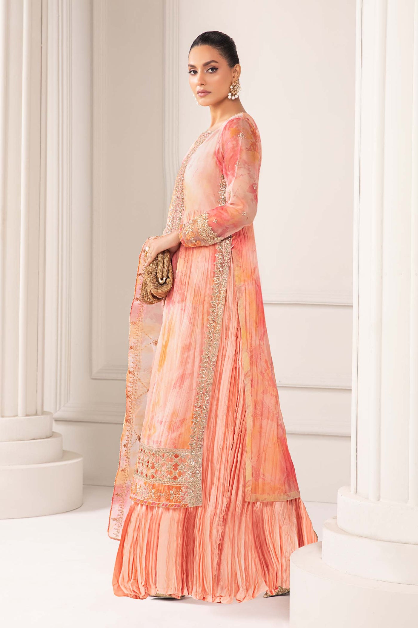 3 Piece Embroidered Organza Suit