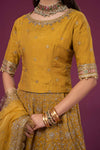 3 Piece Embroidered Raw Silk Suit