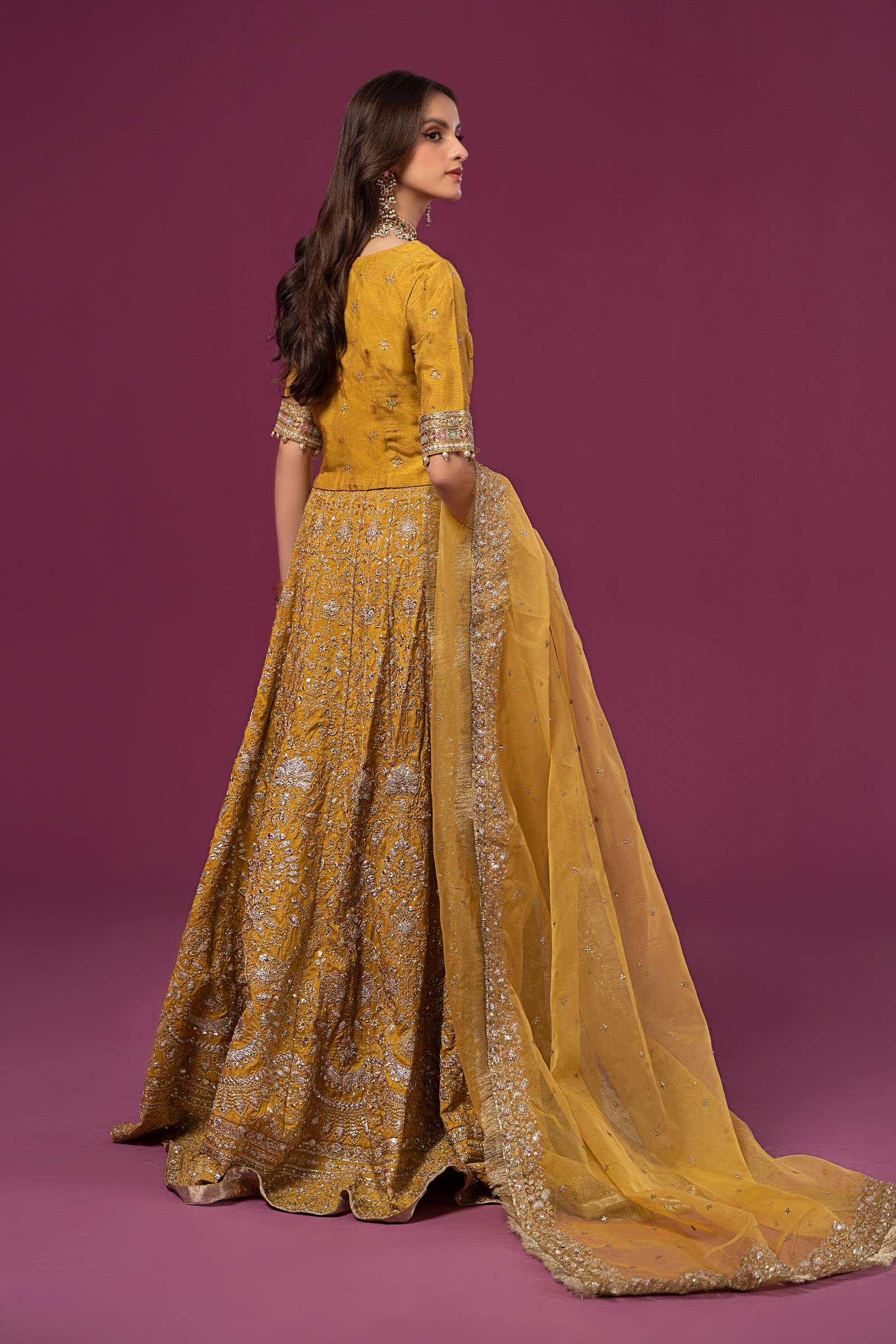 3 Piece Embroidered Raw Silk Suit