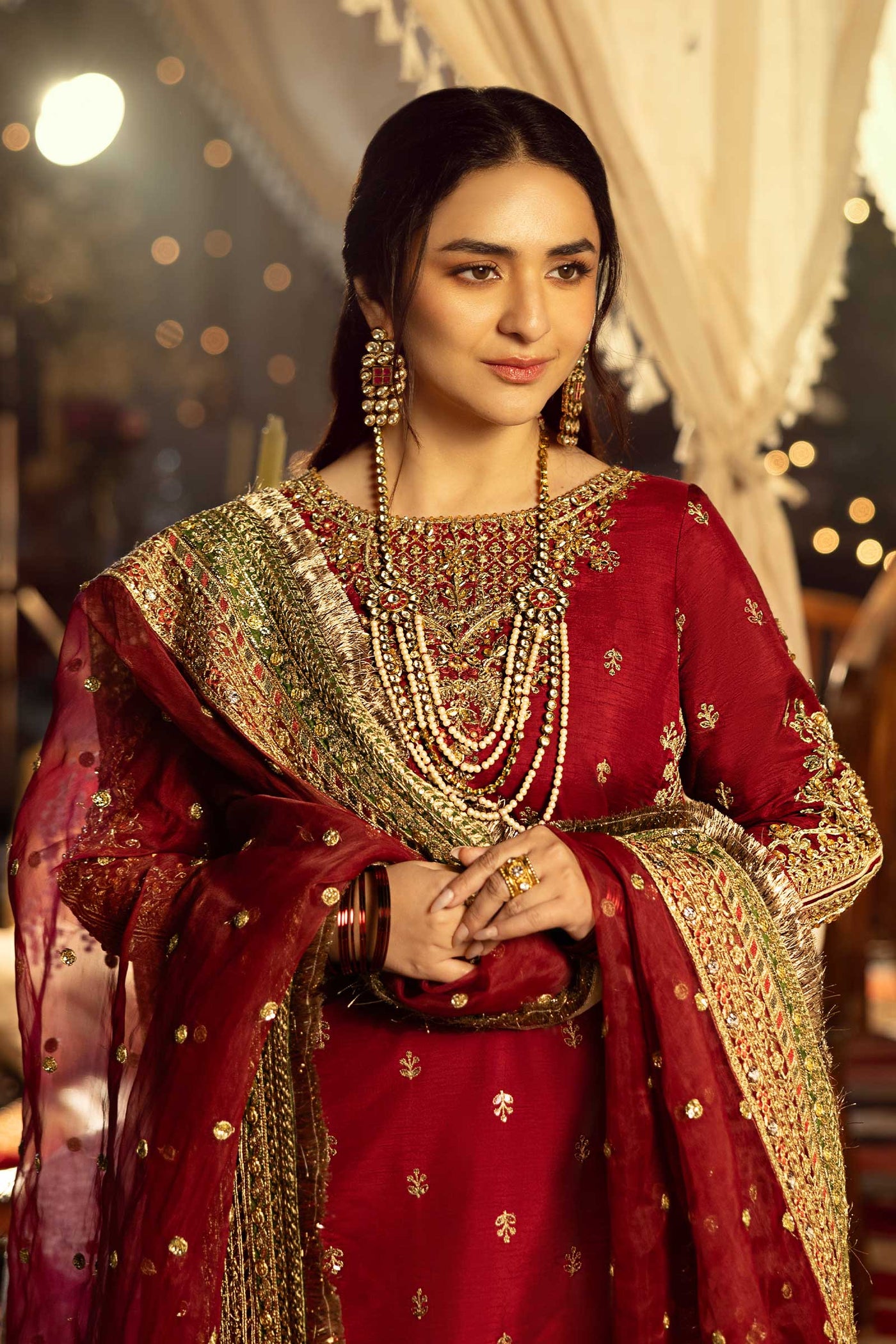 3 Piece Embroidered Raw Silk Suit | SF-EF25-01