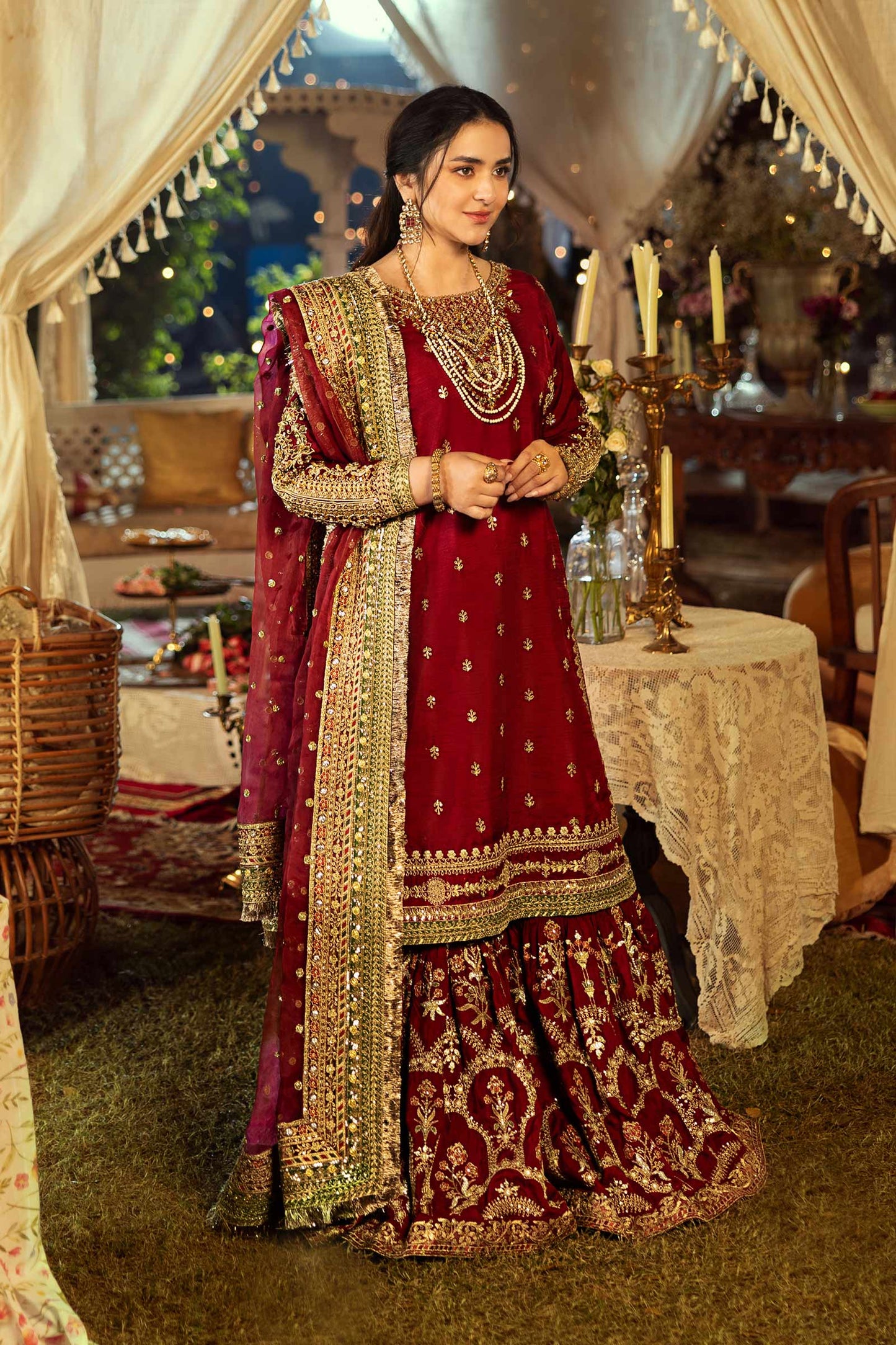 3 Piece Embroidered Raw Silk Suit