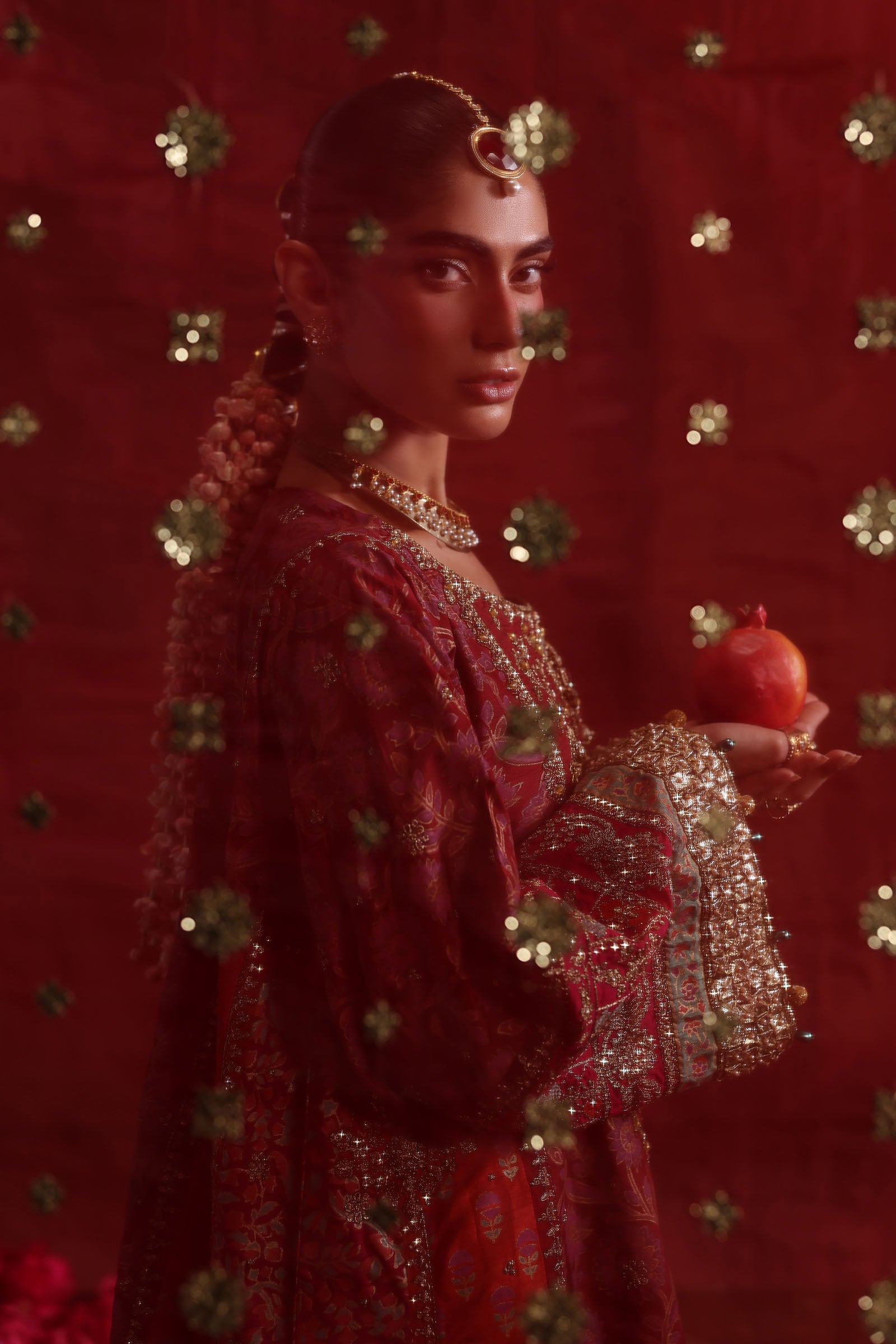 3 Piece Embroidered Raw Silk Suit