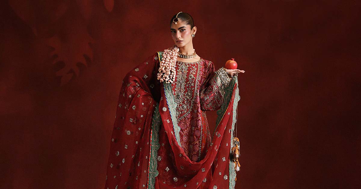 3 Piece Embroidered Raw Silk Suit