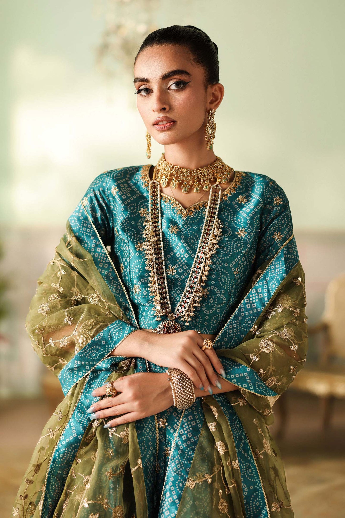 3 Piece Embroidered Raw Silk Suit