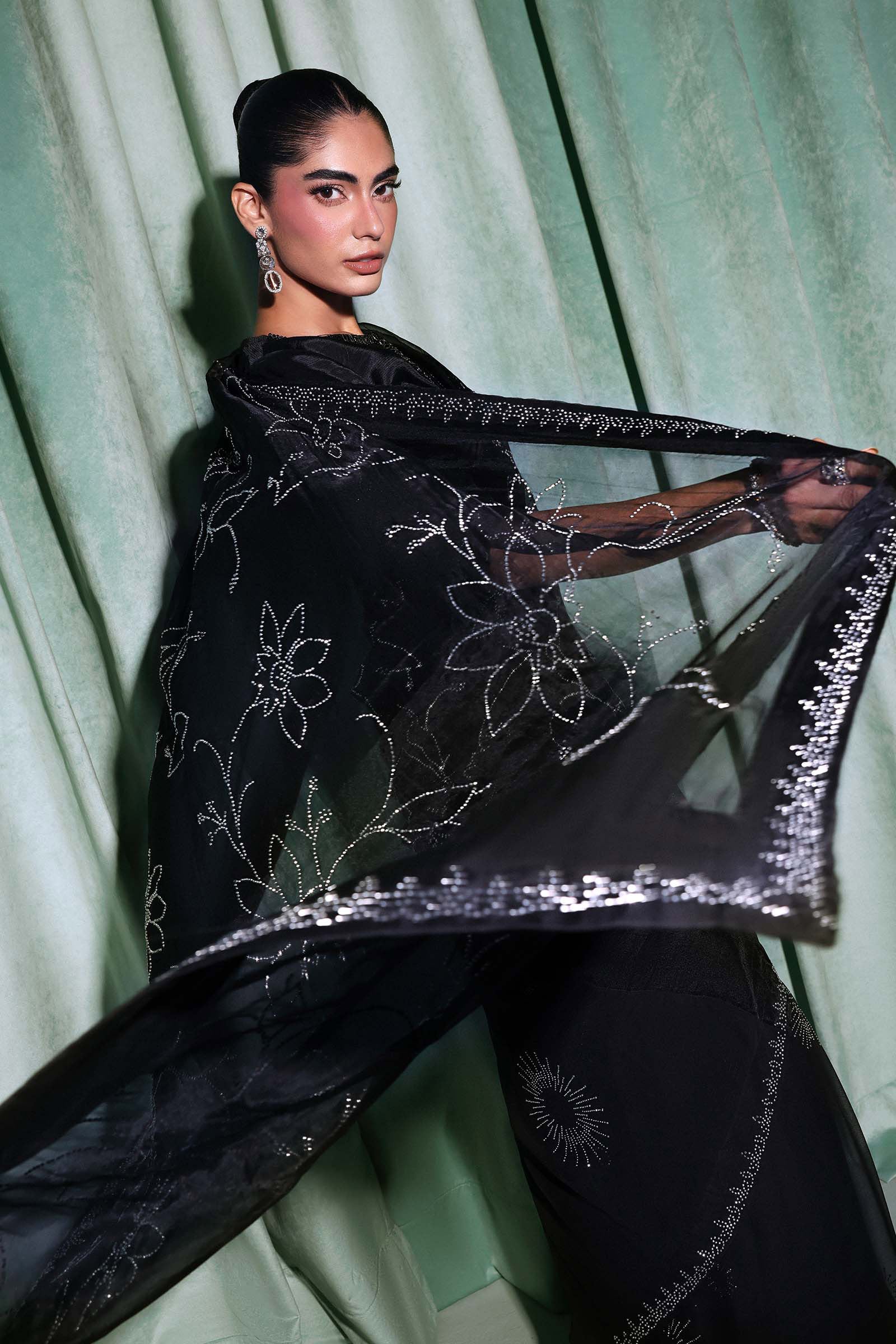 Embellished Chiffon Saree