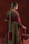 3 Piece Embroidered Raw Silk Suit