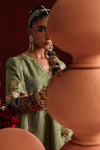 3 Piece Embroidered Raw Silk Suit
