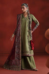 3 Piece Embroidered Raw Silk Suit