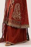 3 Piece Embroidered Raw Silk Suit