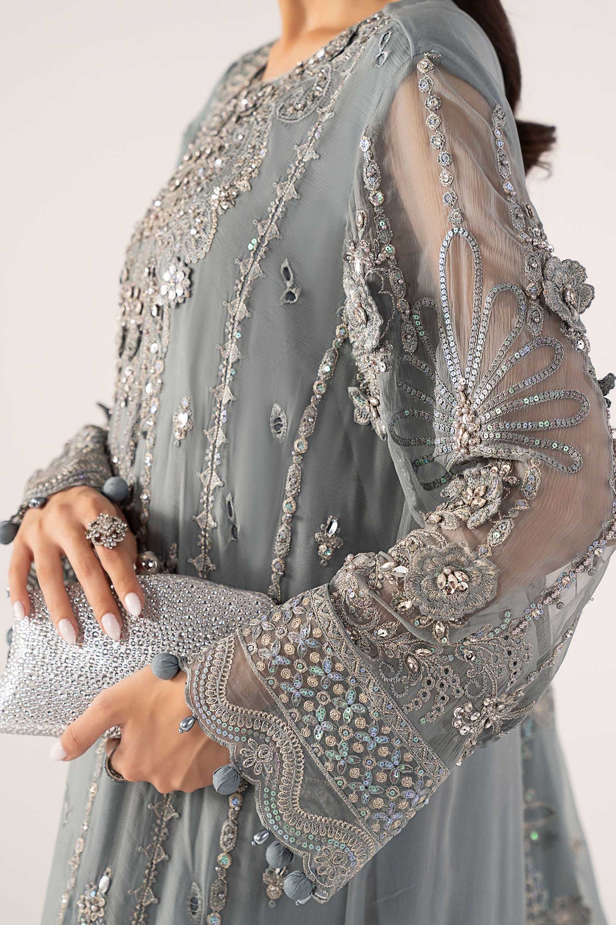 3 Piece Embroidered Chiffon Suit