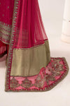 3 Piece Embroidered Raw Silk Suit