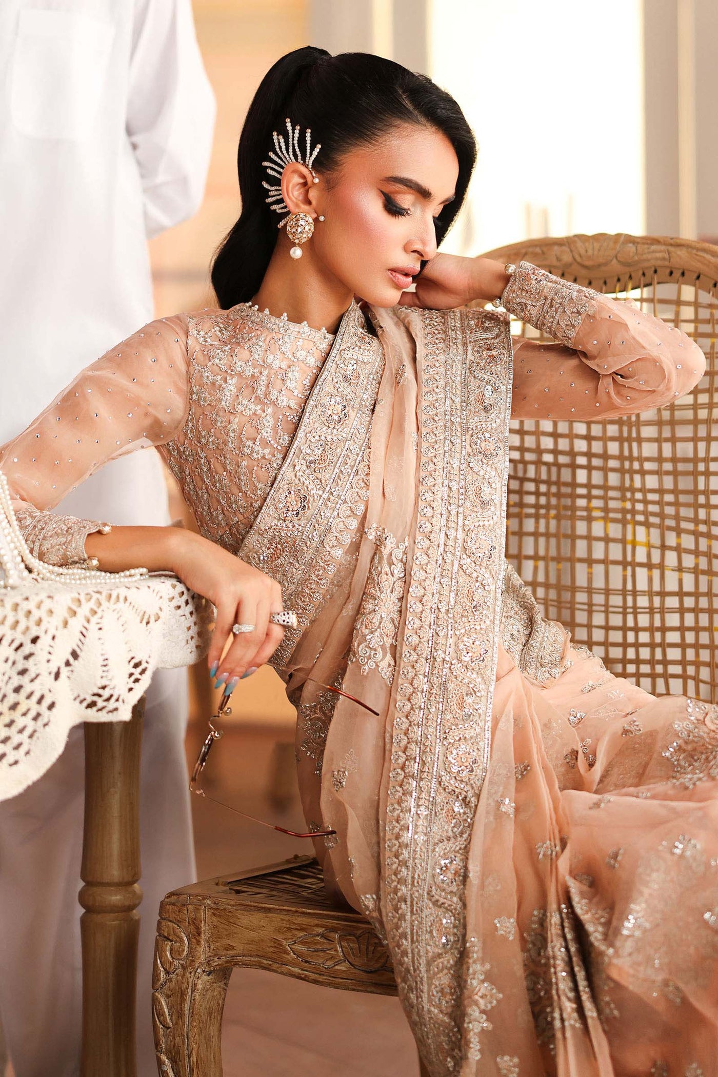 Embroidered Organza Saree
