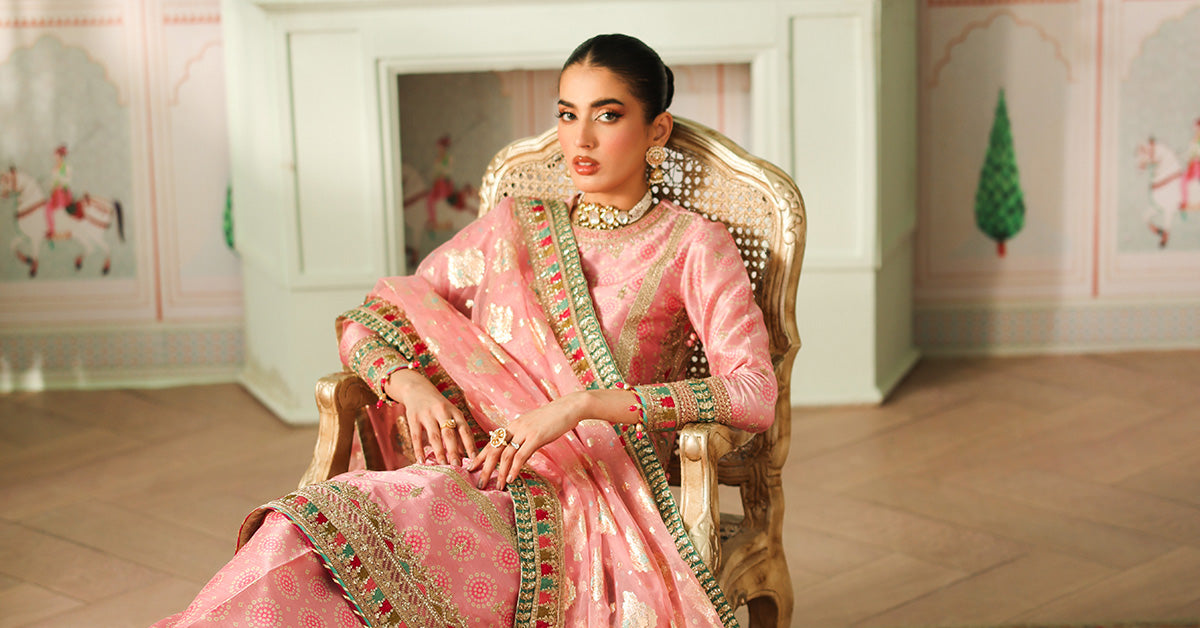 3 Piece Embroidered Raw Silk Suit