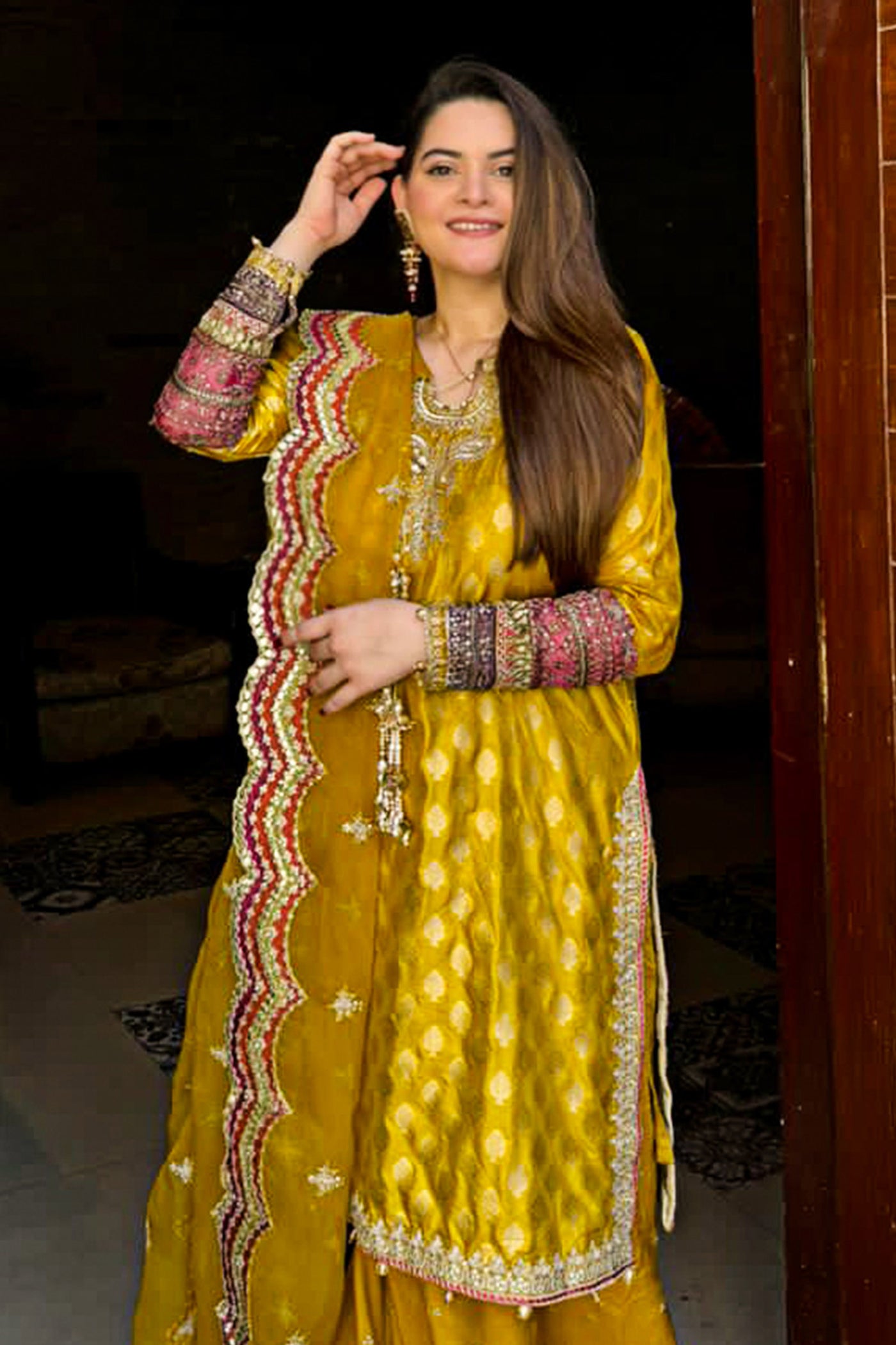 3 Piece Embroidered Jacquard Suit