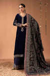 3 Piece Embroidered Velvet Suit