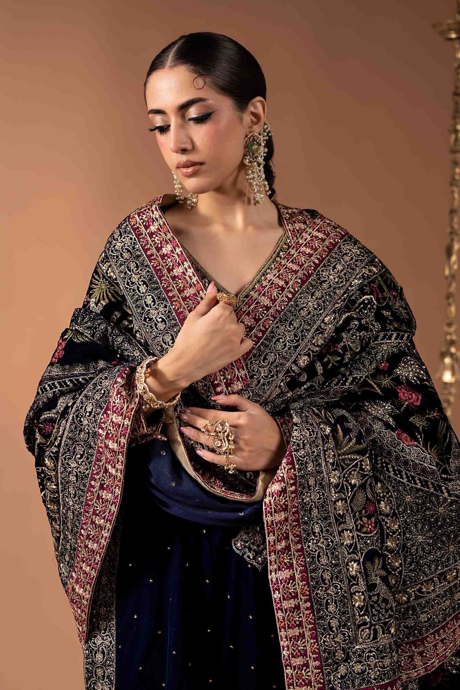 3 Piece Embroidered Velvet Suit
