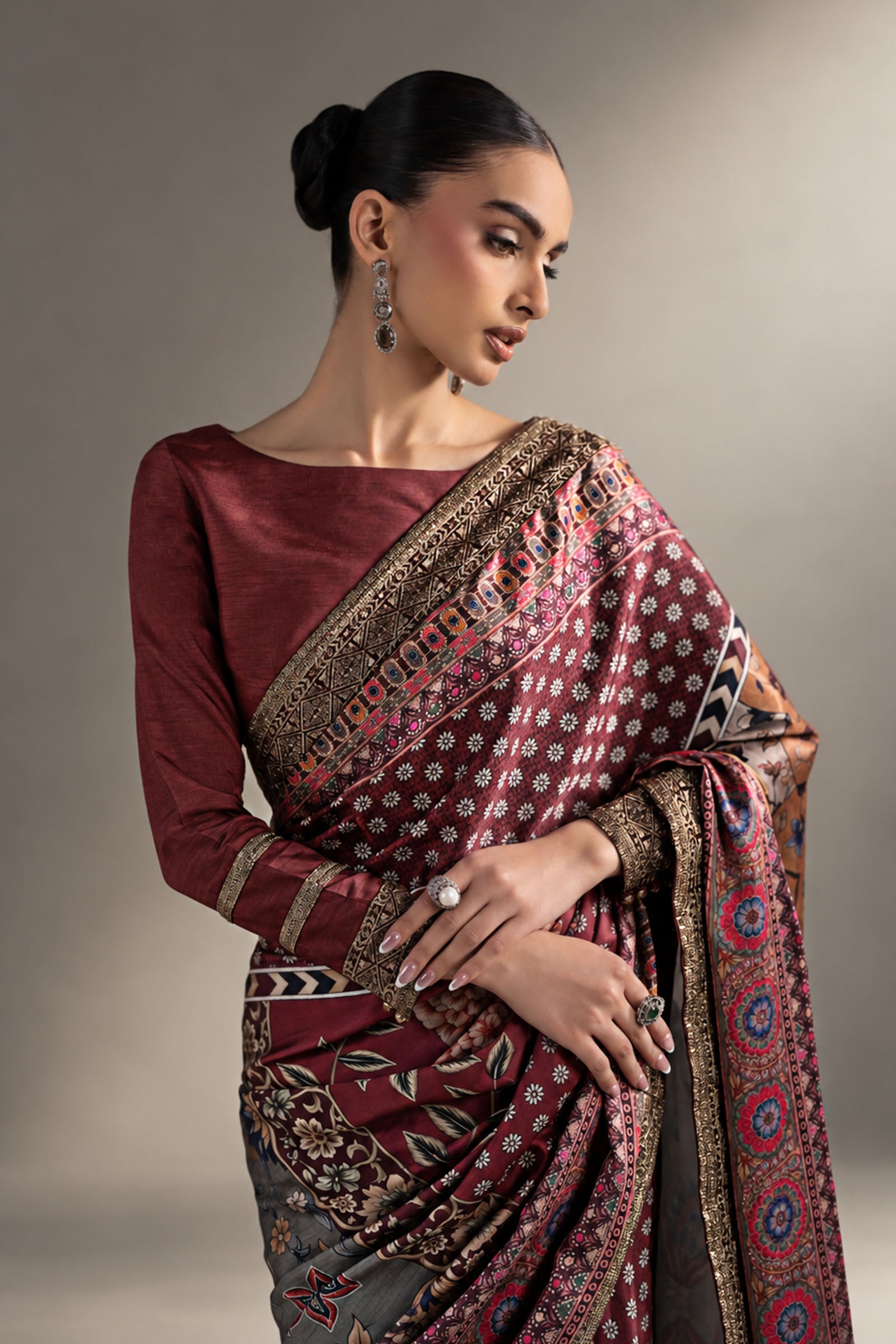 Embroidered Silk Saree