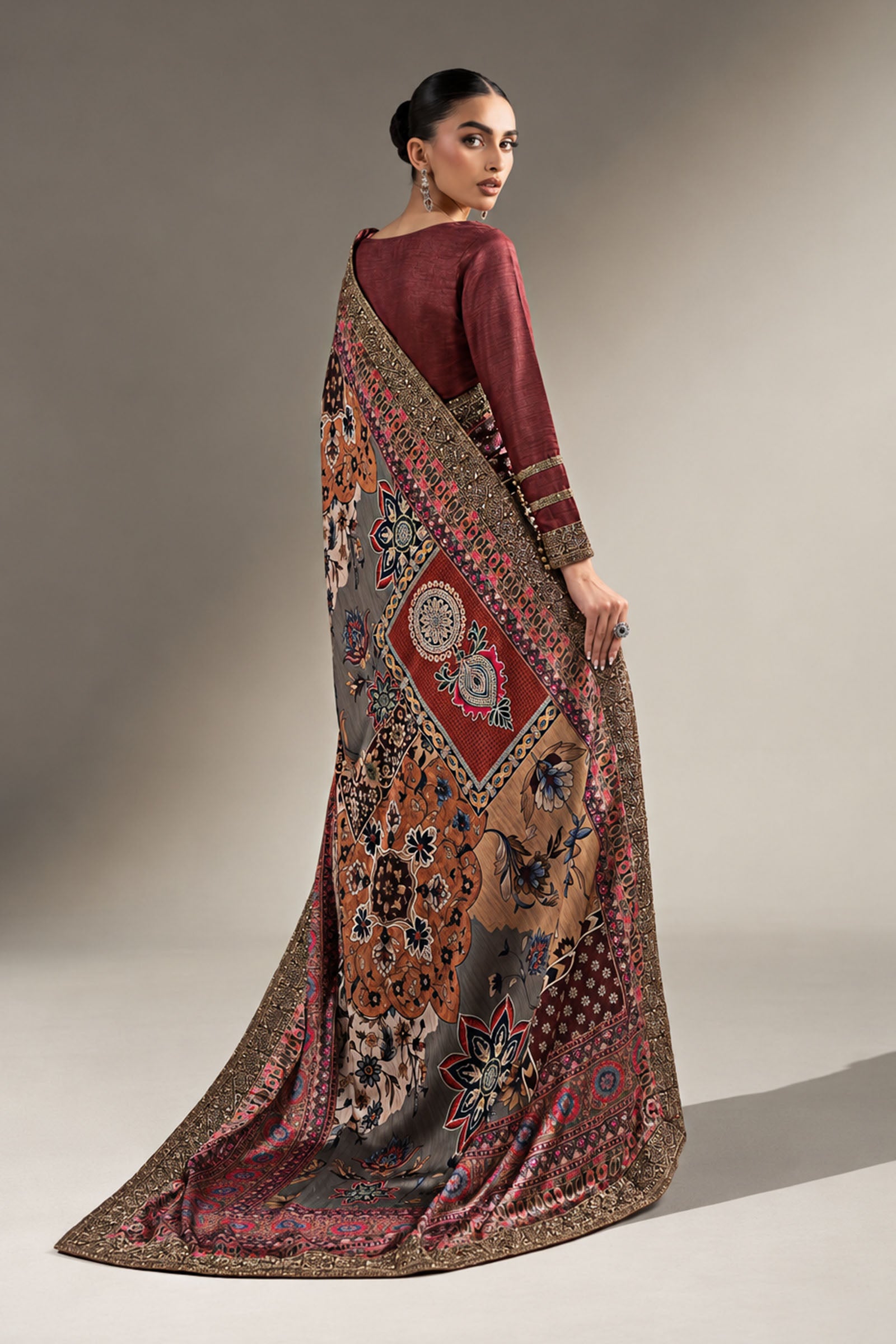 Embroidered Silk Saree