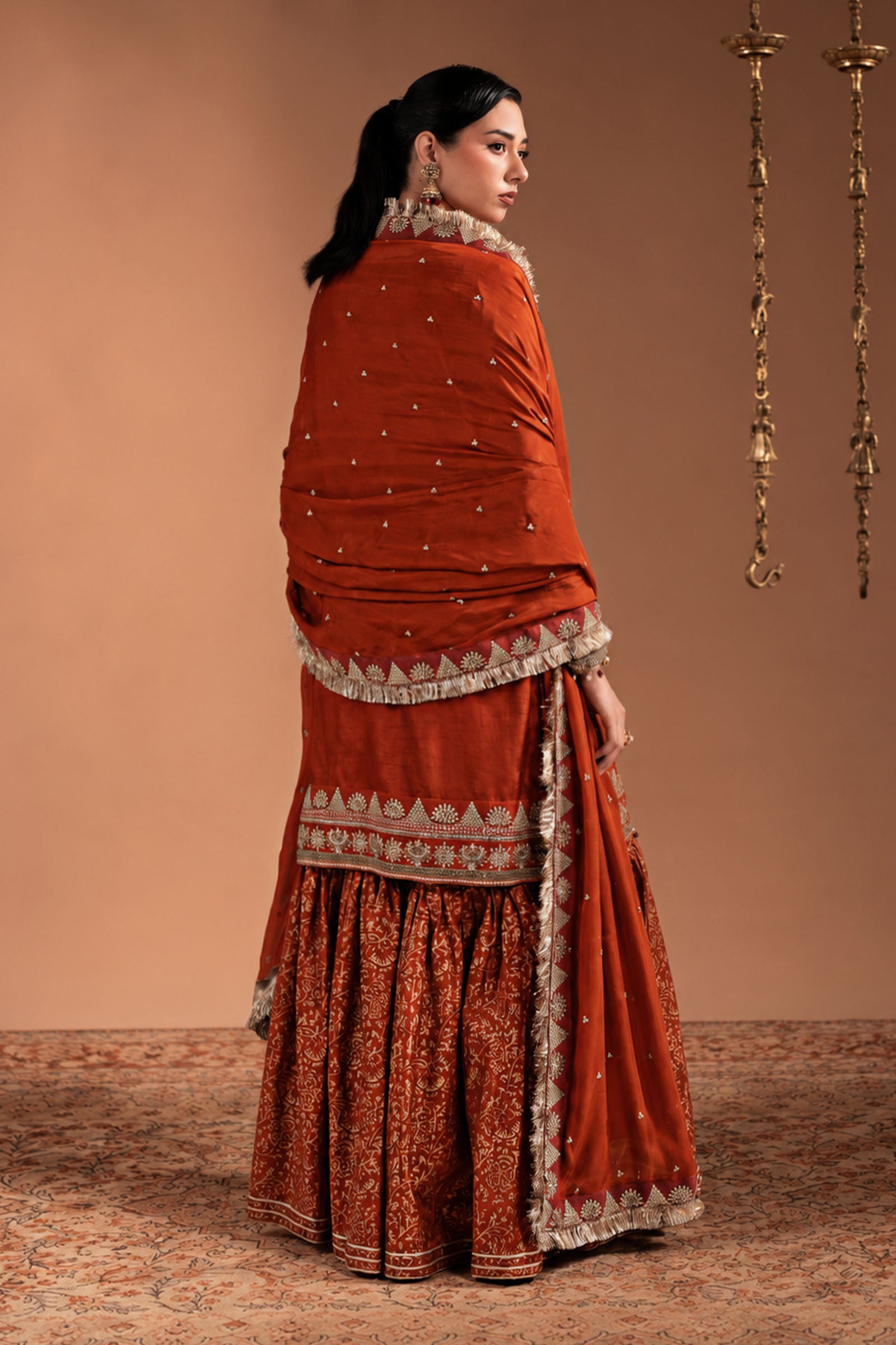 3 Piece Embroidered Bemberg Raw Silk Suit