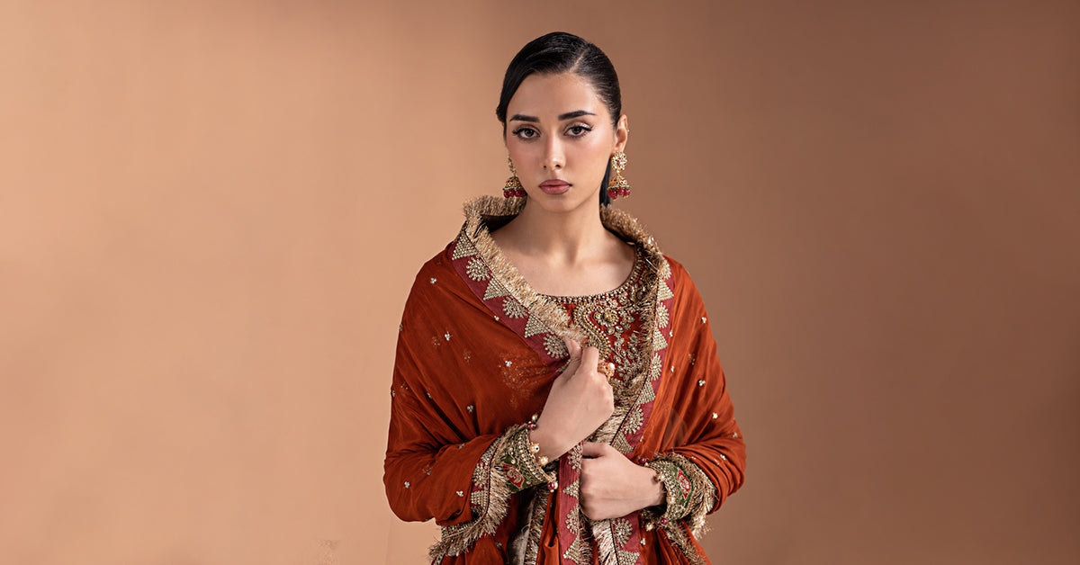 3 Piece Embroidered Bemberg Raw Silk Suit
