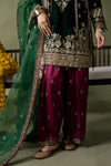 3 Piece Embroidered Velvet Suit