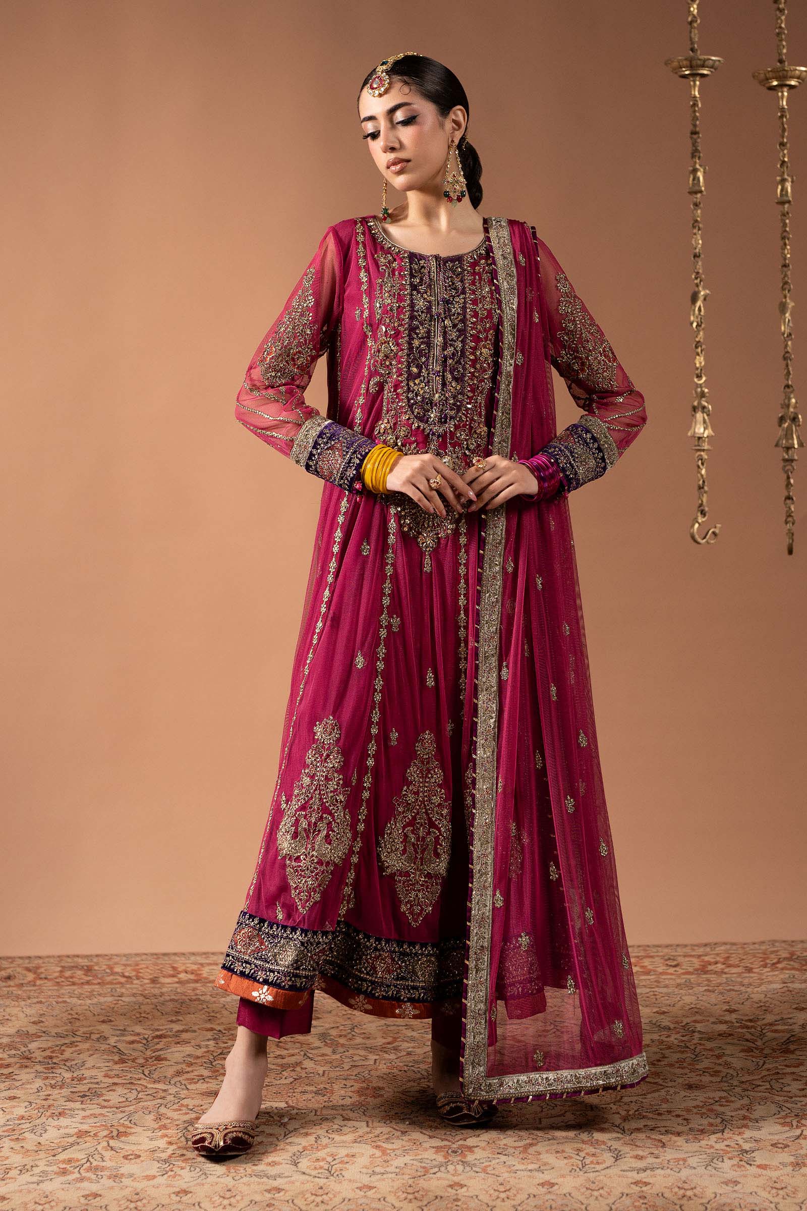 3 Piece Embroidered Net Suit