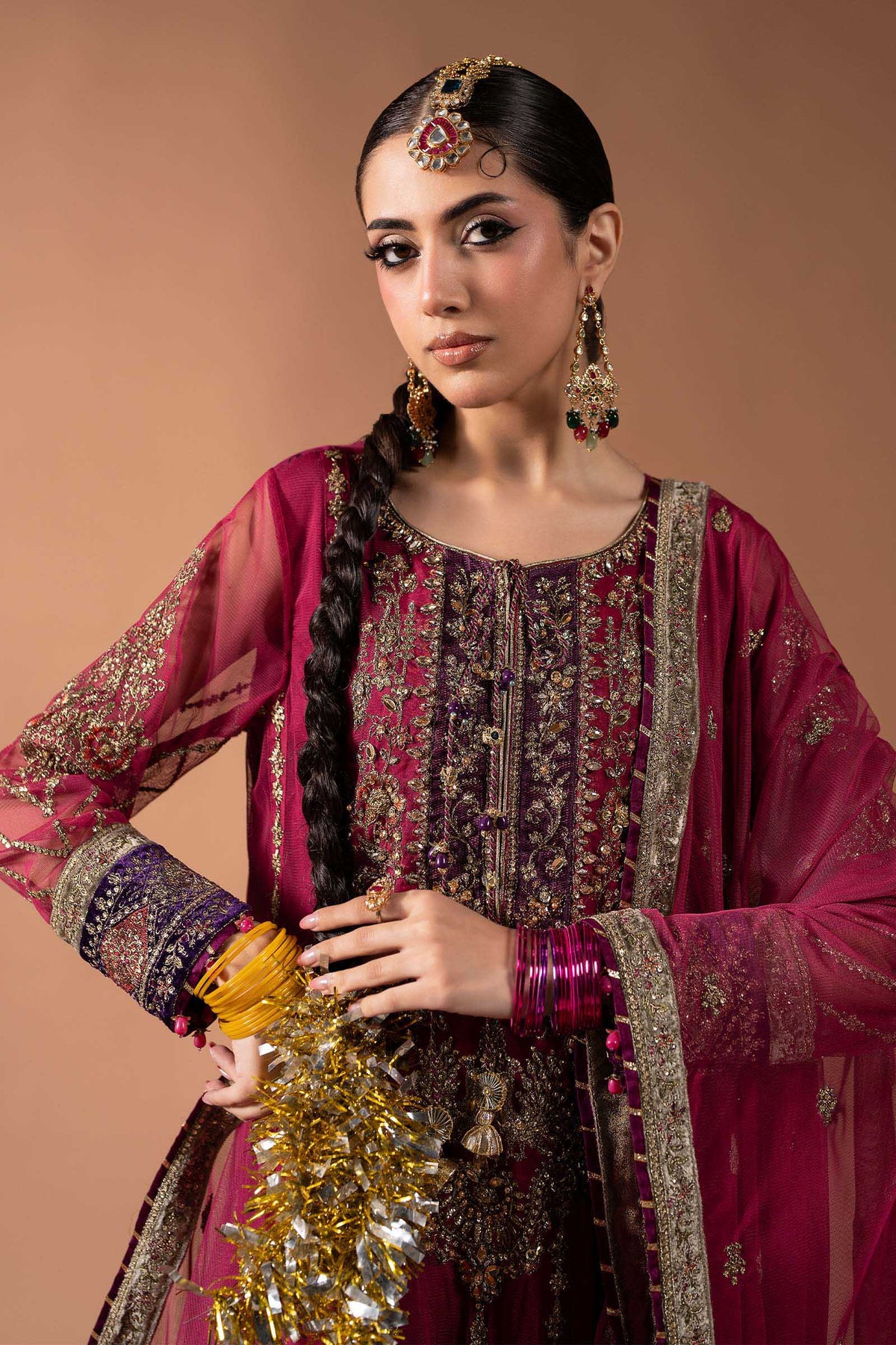 3 Piece Embroidered Net Suit