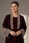 3 Piece Embroidered Velvet Suit