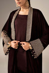 3 Piece Embroidered Velvet Suit