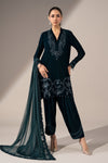3 Piece Embroidered Velvet Suit