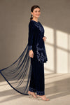 3 Piece Embroidered Velvet Suit