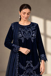 3 Piece Embroidered Velvet Suit