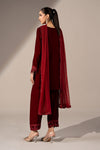 3 Piece Embroidered Velvet Suit
