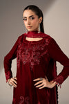 3 Piece Embroidered Velvet Suit
