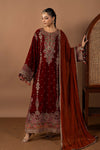 3 Piece Embroidered Velvet Suit