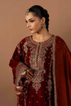 3 Piece Embroidered Velvet Suit