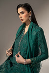 3 Piece Embroidered Black Warp Silk Suit