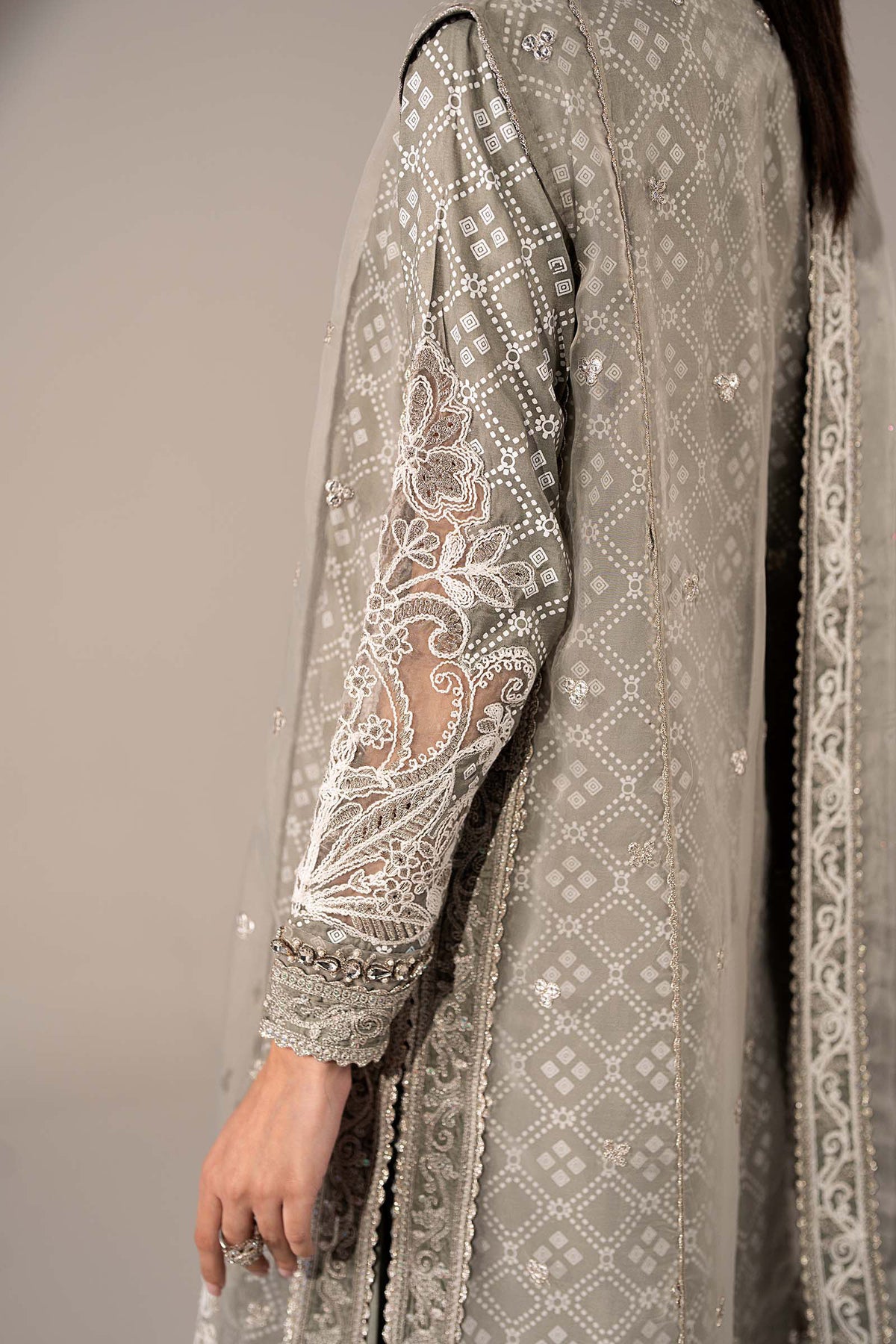3 Piece Embroidered Organza Suit