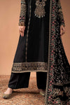 3 Piece Embroidered Raw Silk Suit