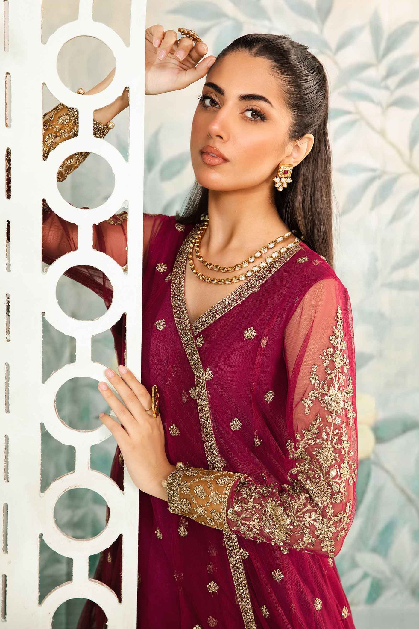3 Piece Embroidered Net Suit