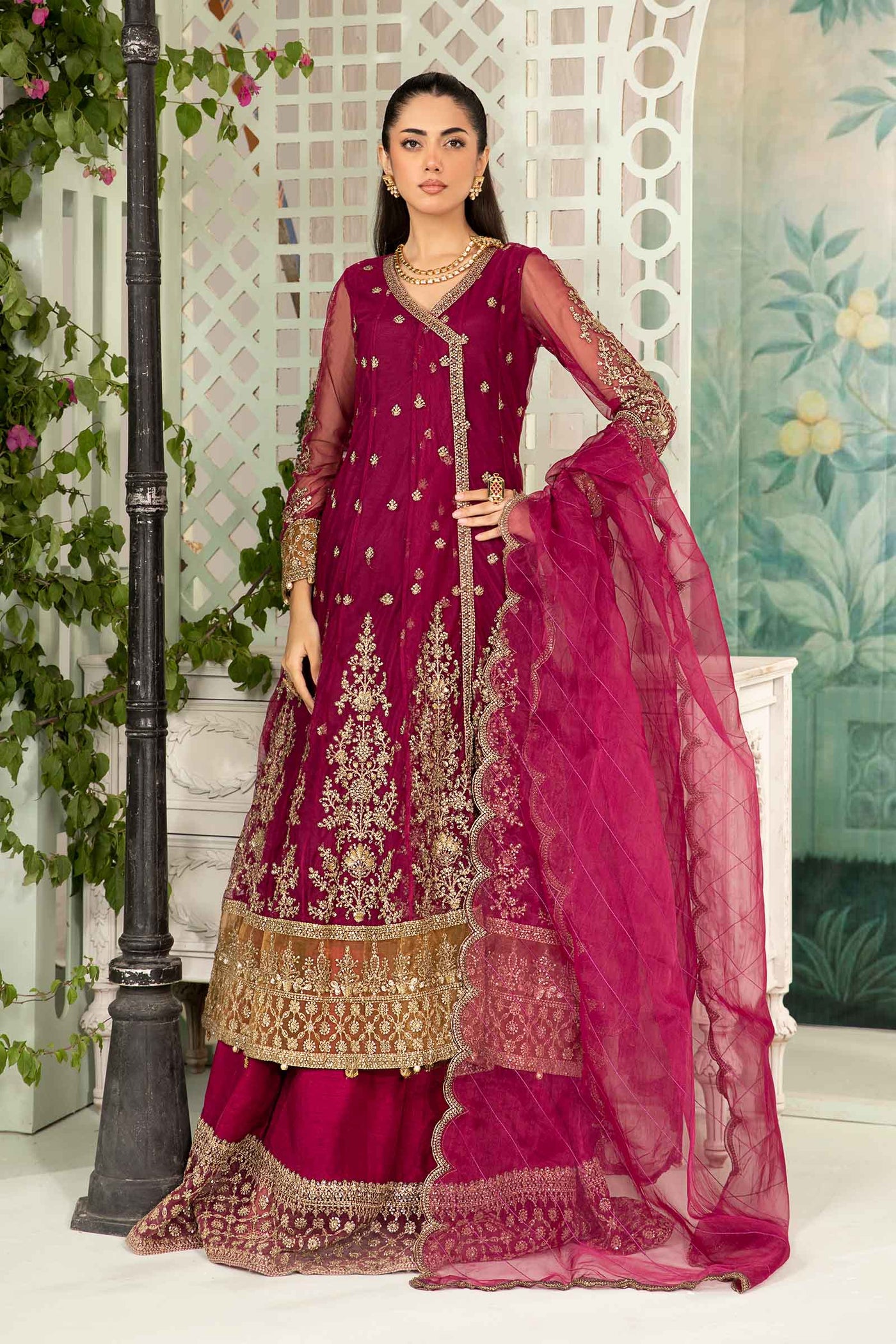 3 Piece Embroidered Net Suit