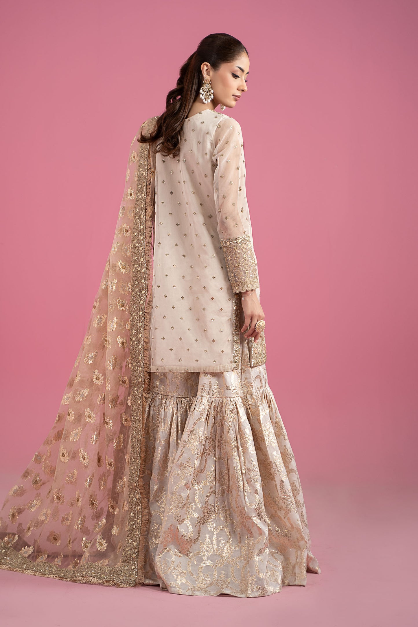 3 Piece Embroidered Organza Suit