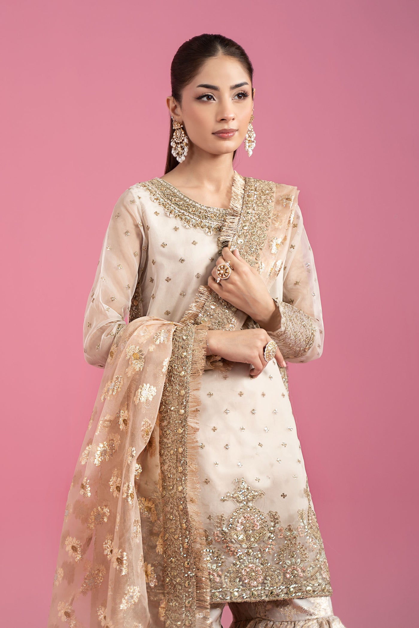 3 Piece Embroidered Organza Suit | SF-EA24-06