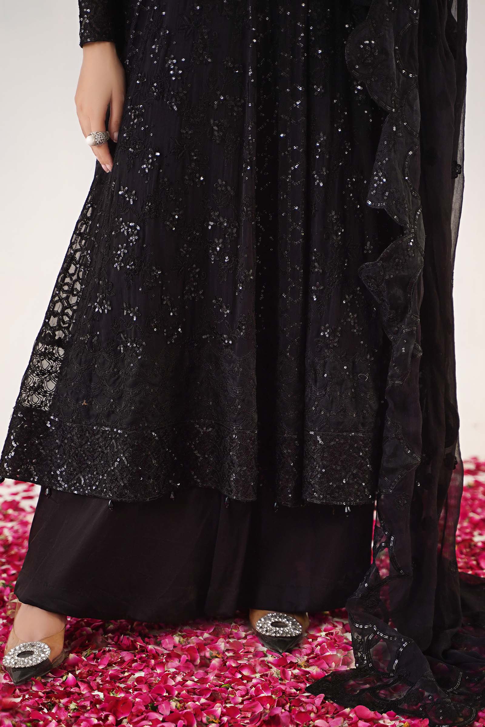 3 Piece Embroidered Chiffon Suit