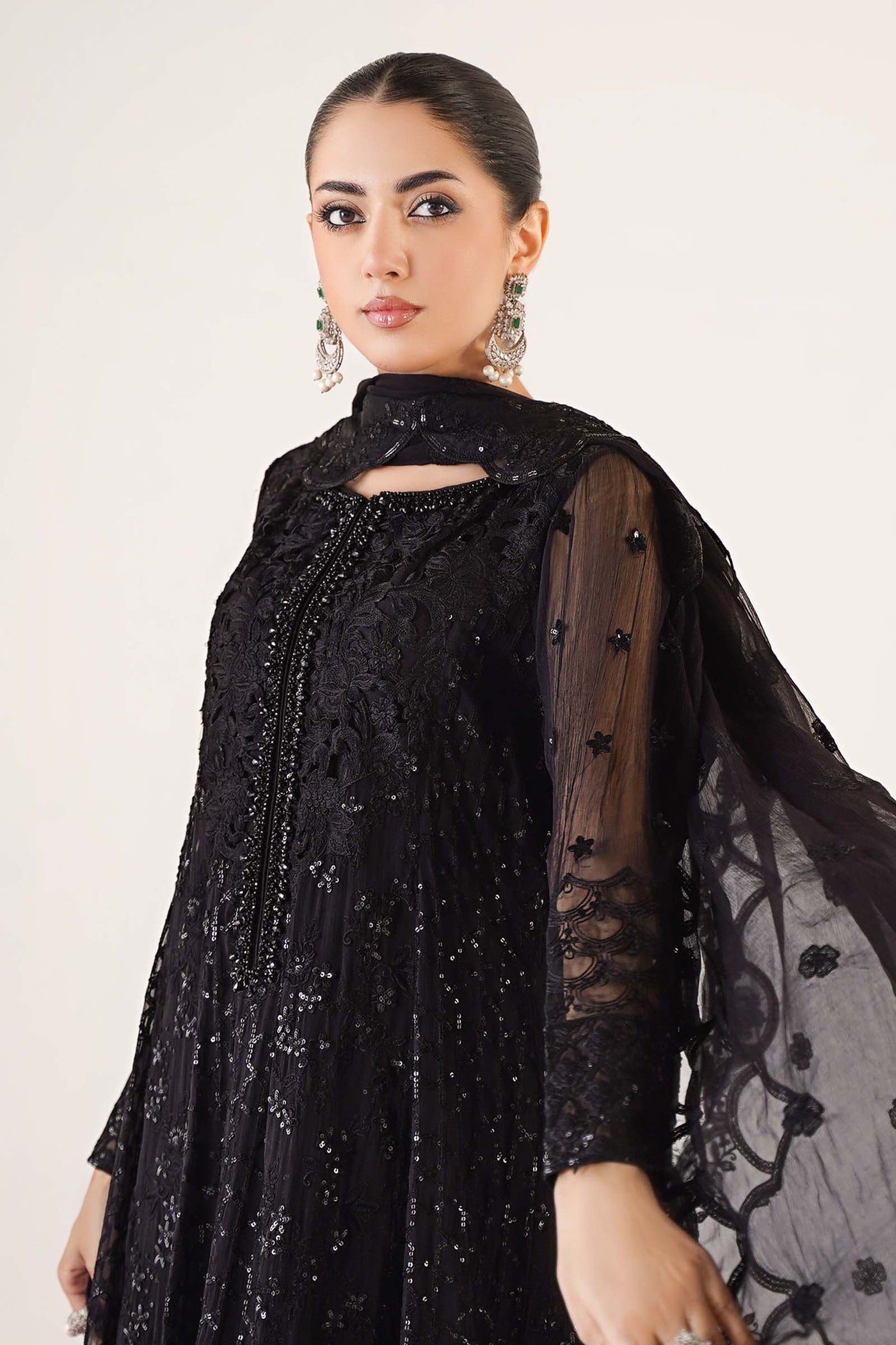 3 Piece Embroidered Chiffon Suit | SF-EA24-12